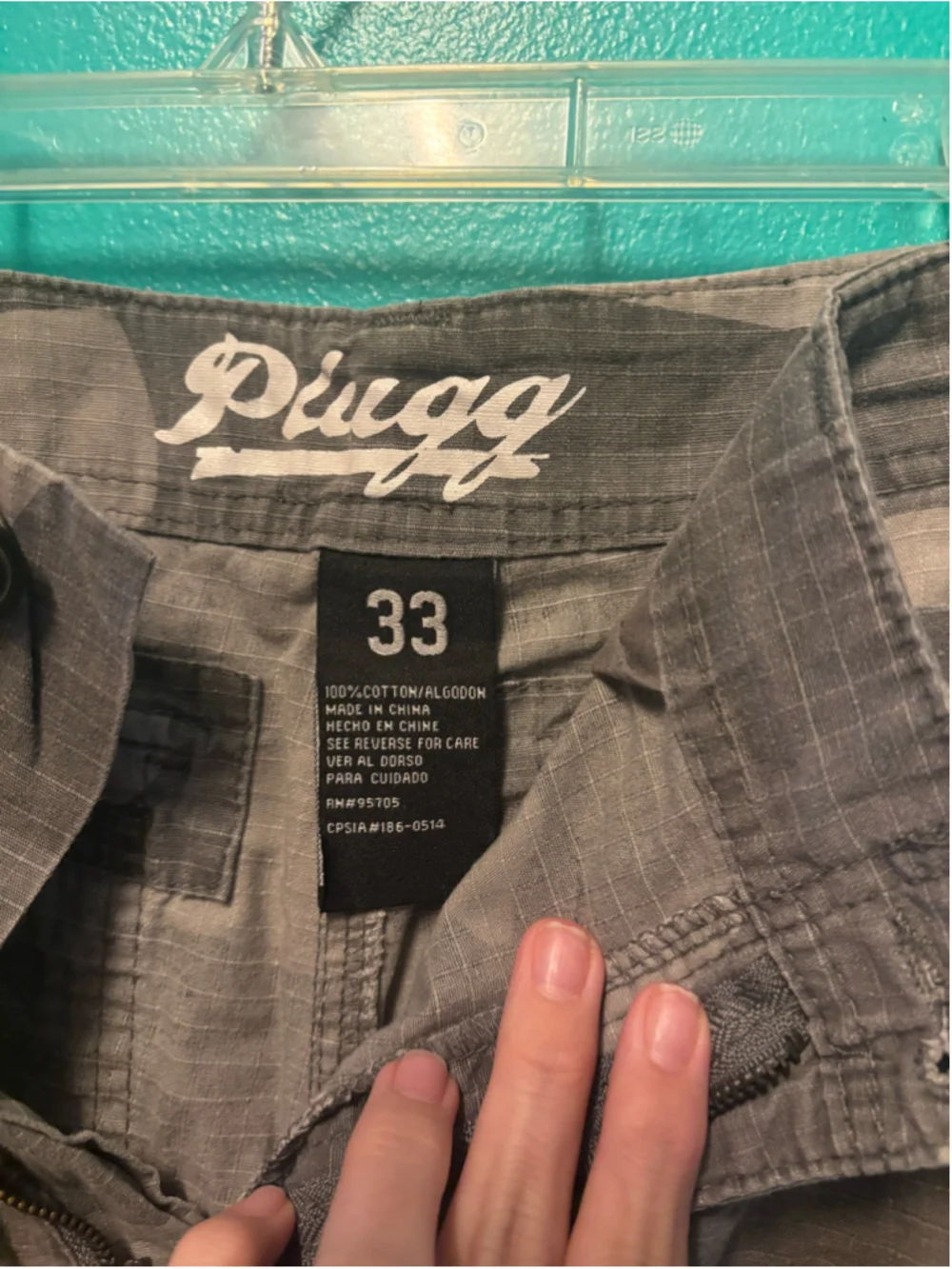 Men's Plugg Cargo Shorts Waist 33 Grey Black Camo